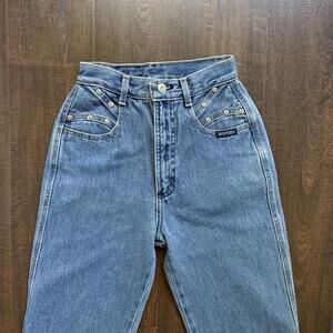 Vintage 90s Western Rocky Mountain Rodeo Cowgirl High Waisted Yoked Jeans 22 XS